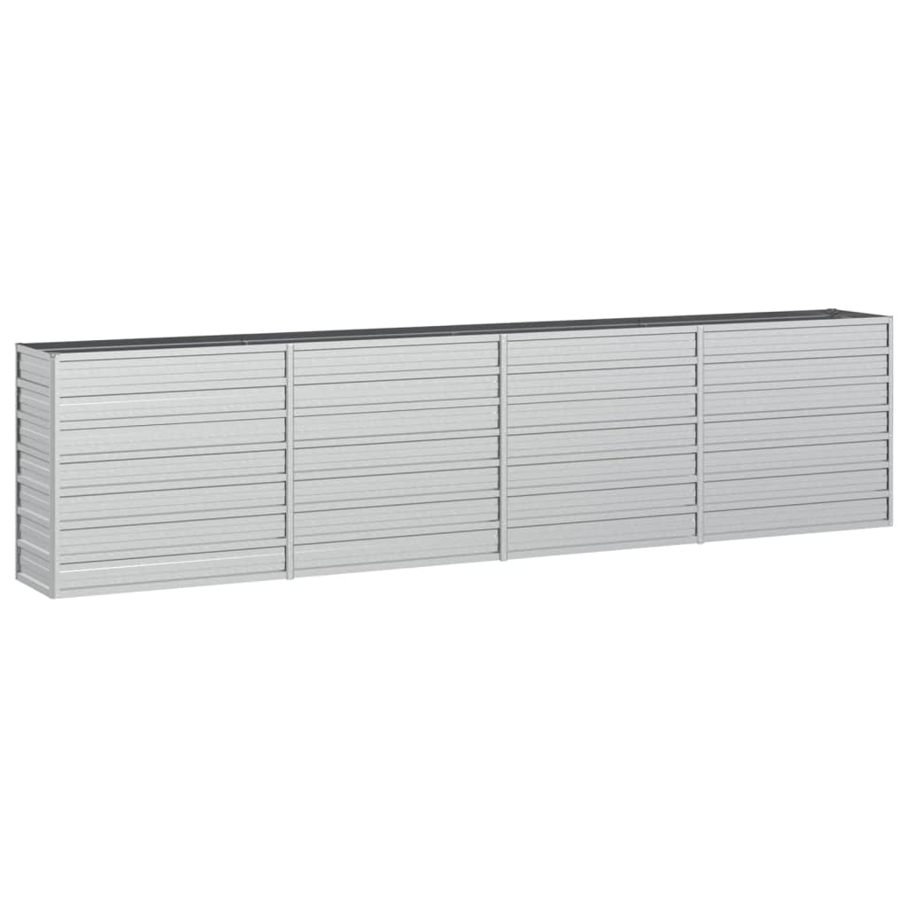 vidaXL Strat înălțat de grădină argintiu 320x40x77 cm oțel galvanizat