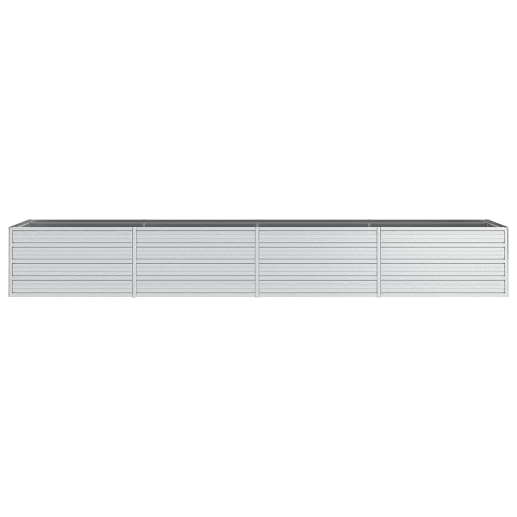 vidaXL Strat înălțat de grădină argintiu 320x80x45 cm oțel galvanizat