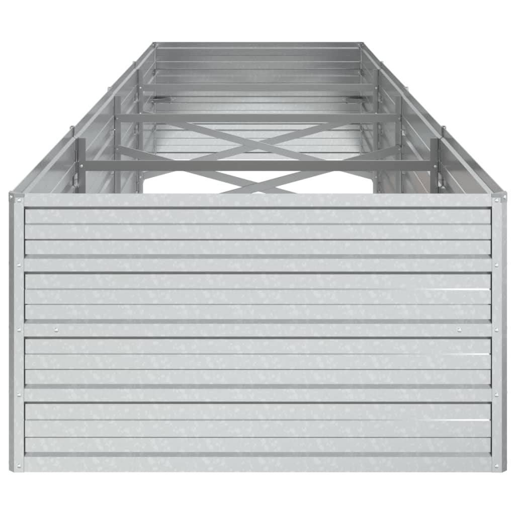 vidaXL Strat înălțat de grădină argintiu 320x80x45 cm oțel galvanizat