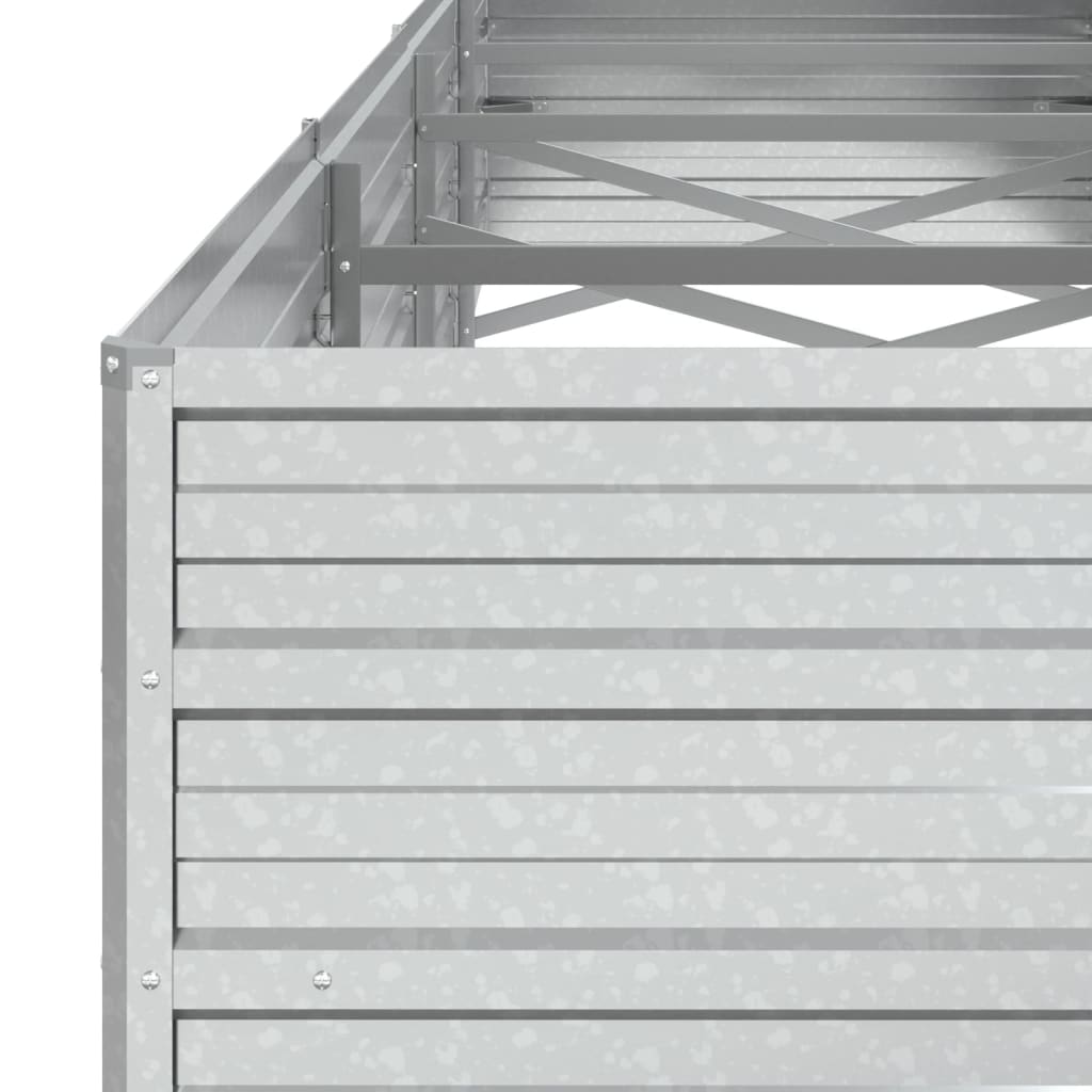 vidaXL Strat înălțat de grădină argintiu 320x80x45 cm oțel galvanizat