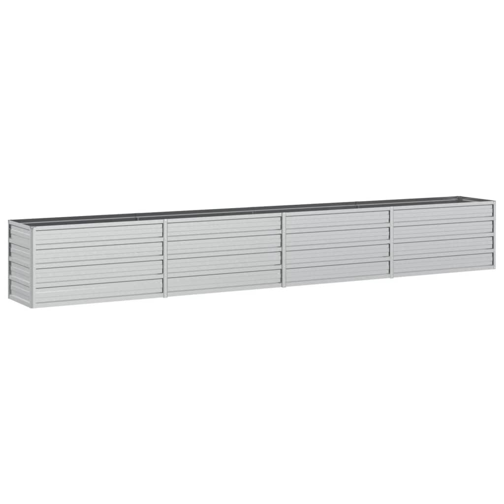 vidaXL Strat înălțat de grădină argintiu 320x40x45 cm oțel galvanizat