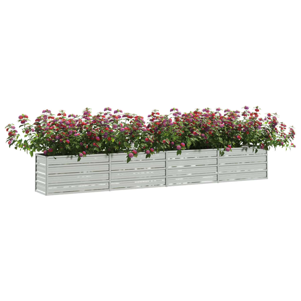 vidaXL Strat înălțat de grădină argintiu 320x40x45 cm oțel galvanizat
