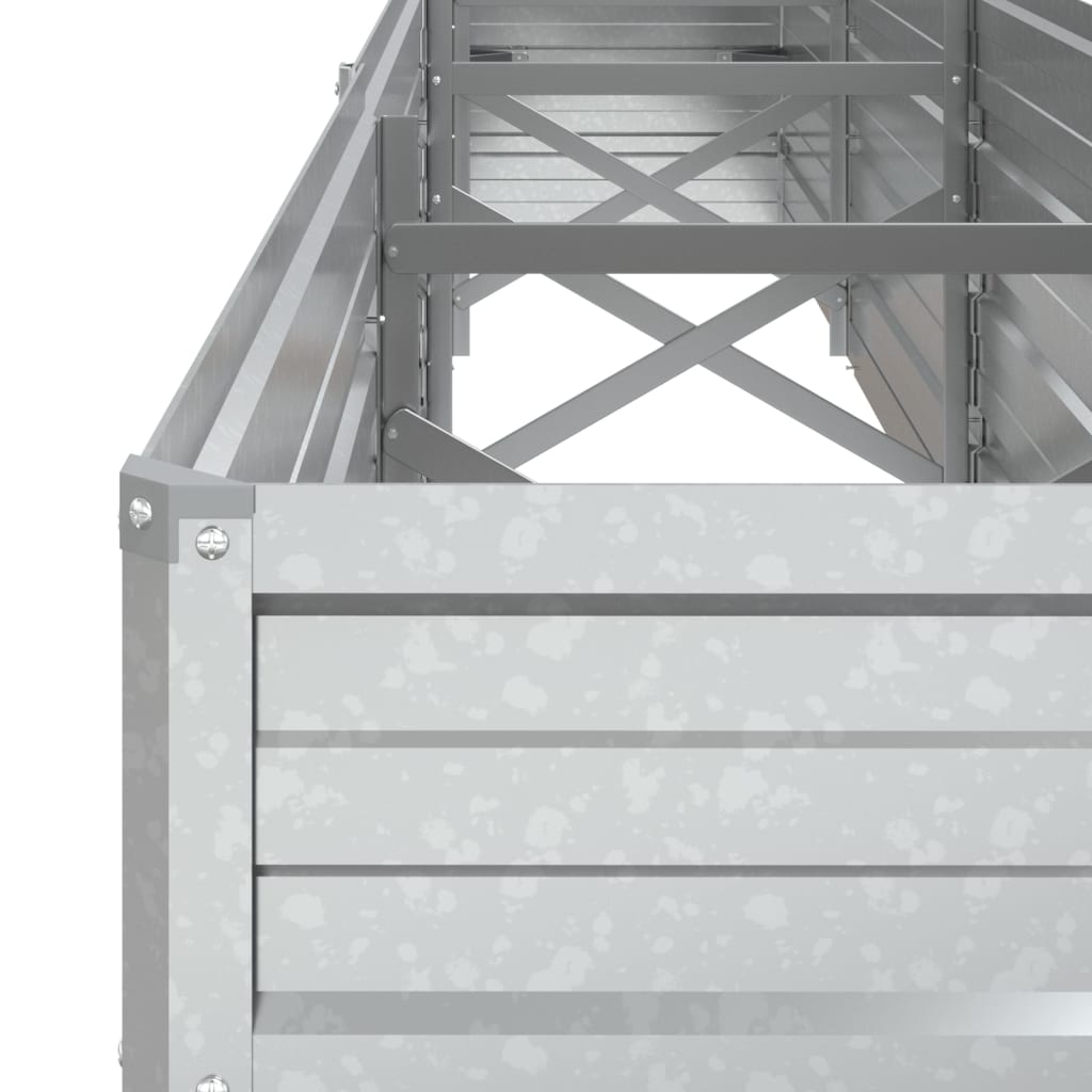 vidaXL Strat înălțat de grădină argintiu 320x40x45 cm oțel galvanizat