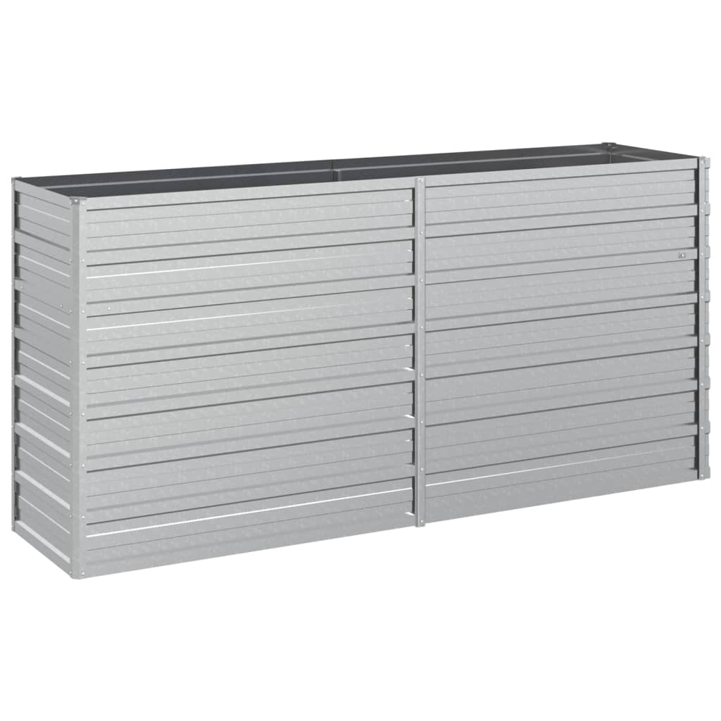 vidaXL Strat înălțat de grădină argintiu 160x40x77 cm oțel galvanizat