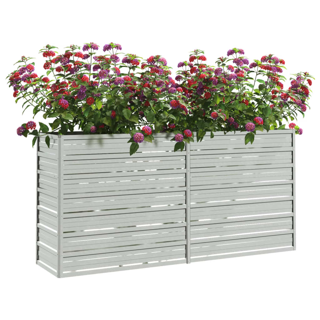 vidaXL Strat înălțat de grădină argintiu 160x40x77 cm oțel galvanizat