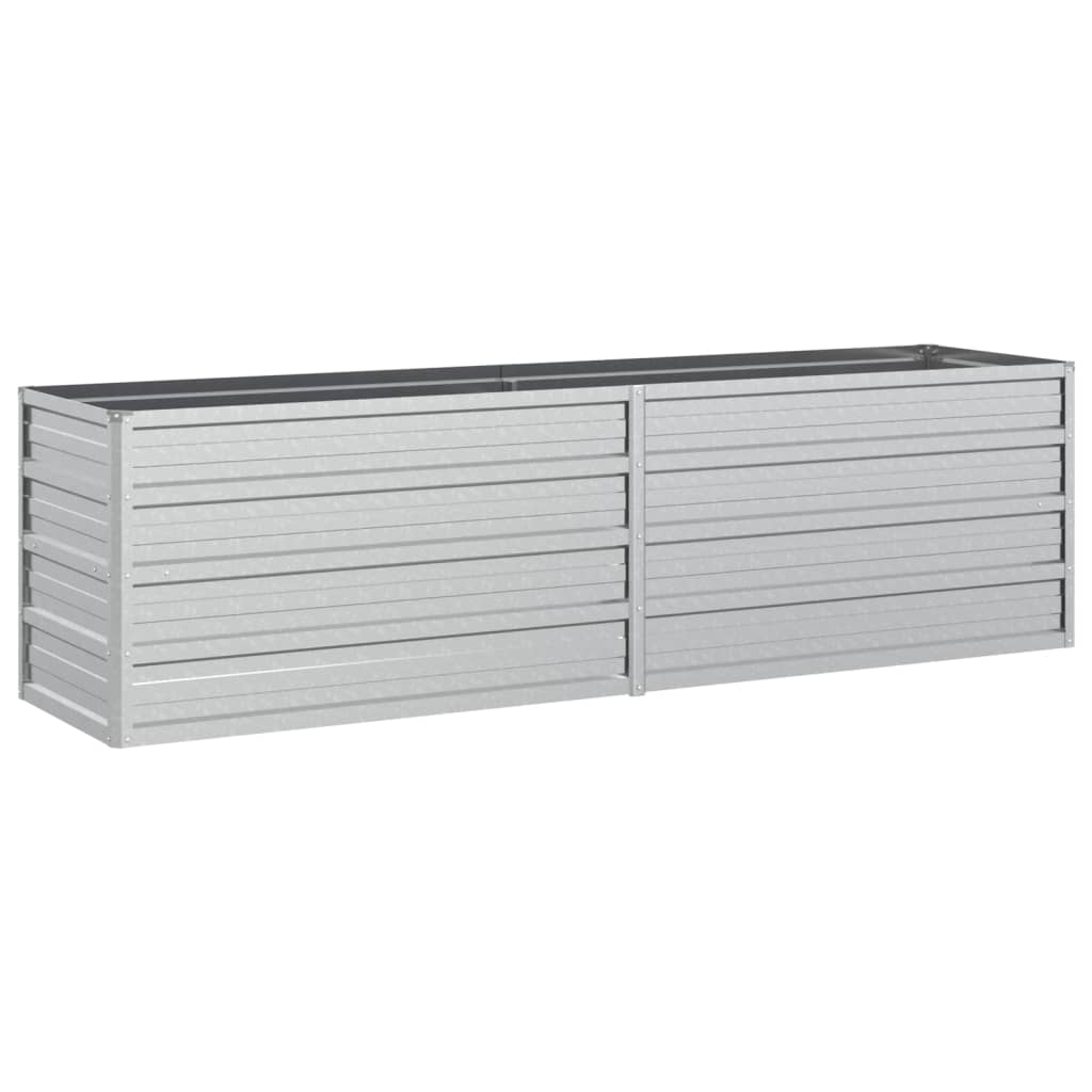 vidaXL Strat înălțat de grădină argintiu 160x40x45 cm oțel galvanizat