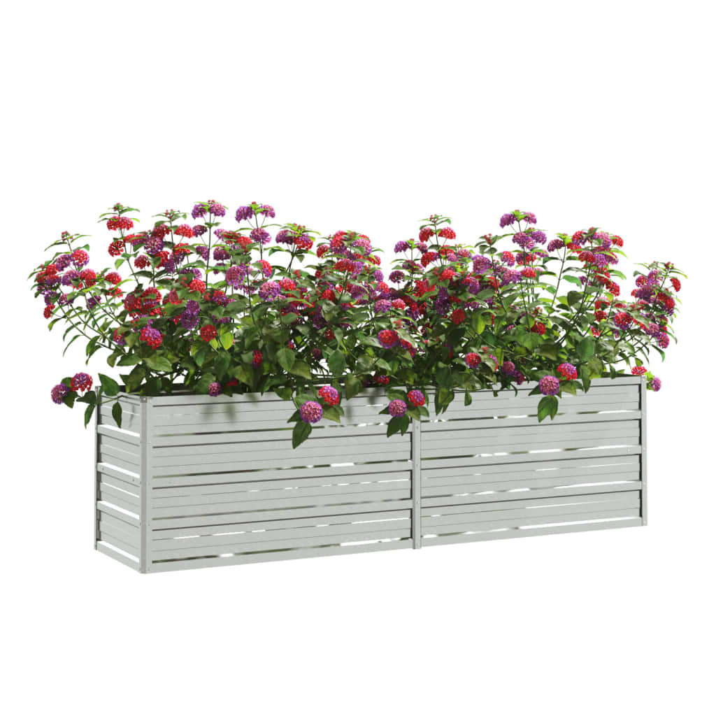 vidaXL Strat înălțat de grădină argintiu 160x40x45 cm oțel galvanizat