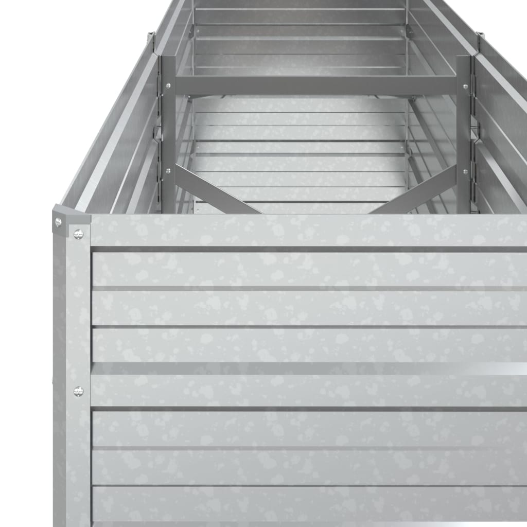 vidaXL Strat înălțat de grădină argintiu 160x40x45 cm oțel galvanizat