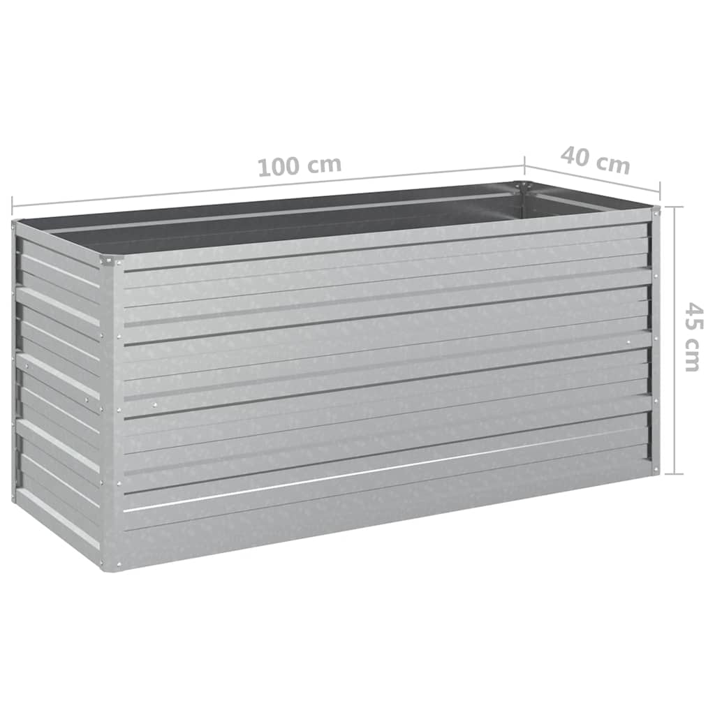 vidaXL Strat înălțat de grădină argintiu 100x40x45 cm oțel galvanizat vidaXL Strat înălțat de grădină argintiu 100x40x45 cm oțel galvanizat