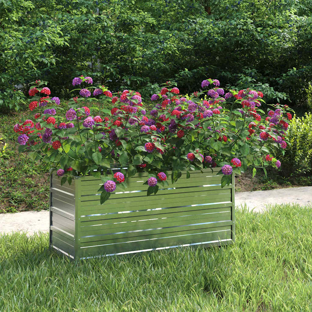 vidaXL Strat înălțat de grădină argintiu 100x40x45 cm oțel galvanizat vidaXL Strat înălțat de grădină argintiu 100x40x45 cm oțel galvanizat
