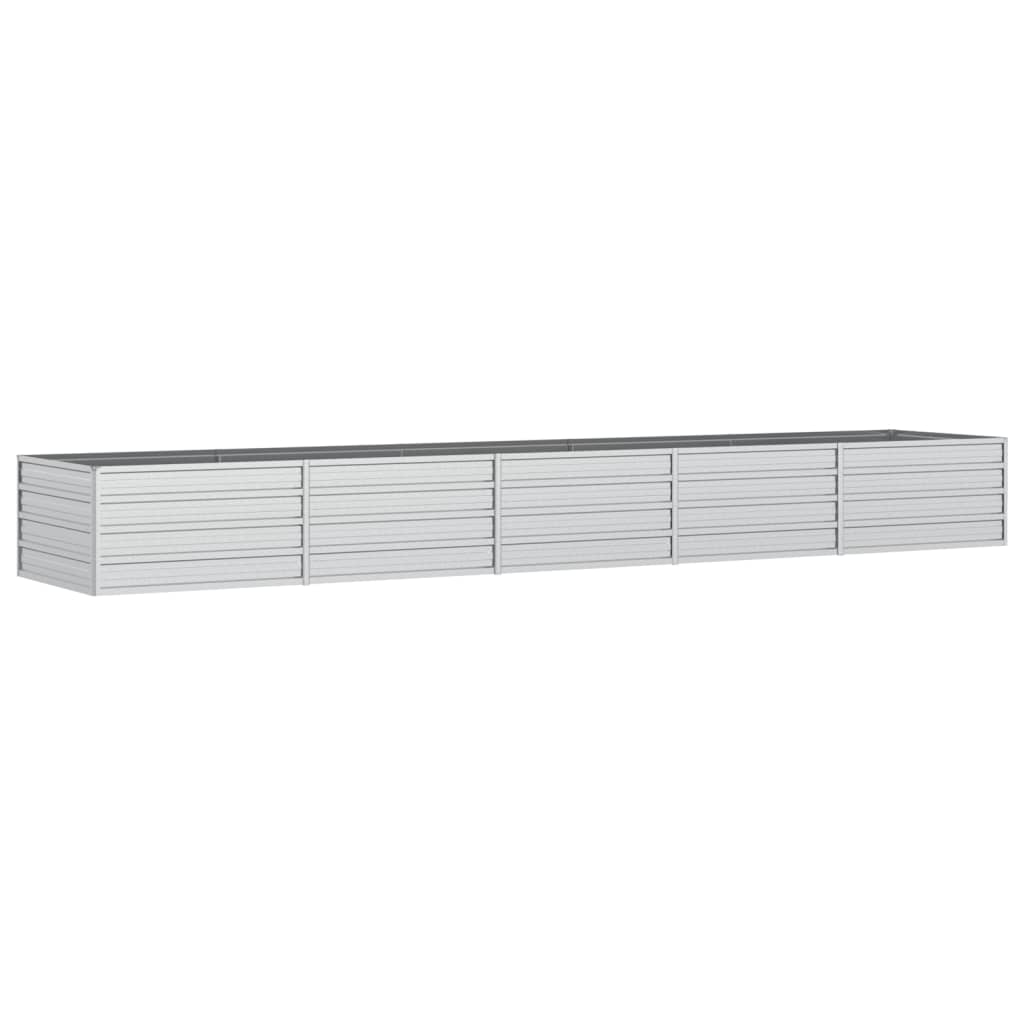 vidaXL Strat înălțat de grădină argintiu 400x80x45 cm oțel galvanizat