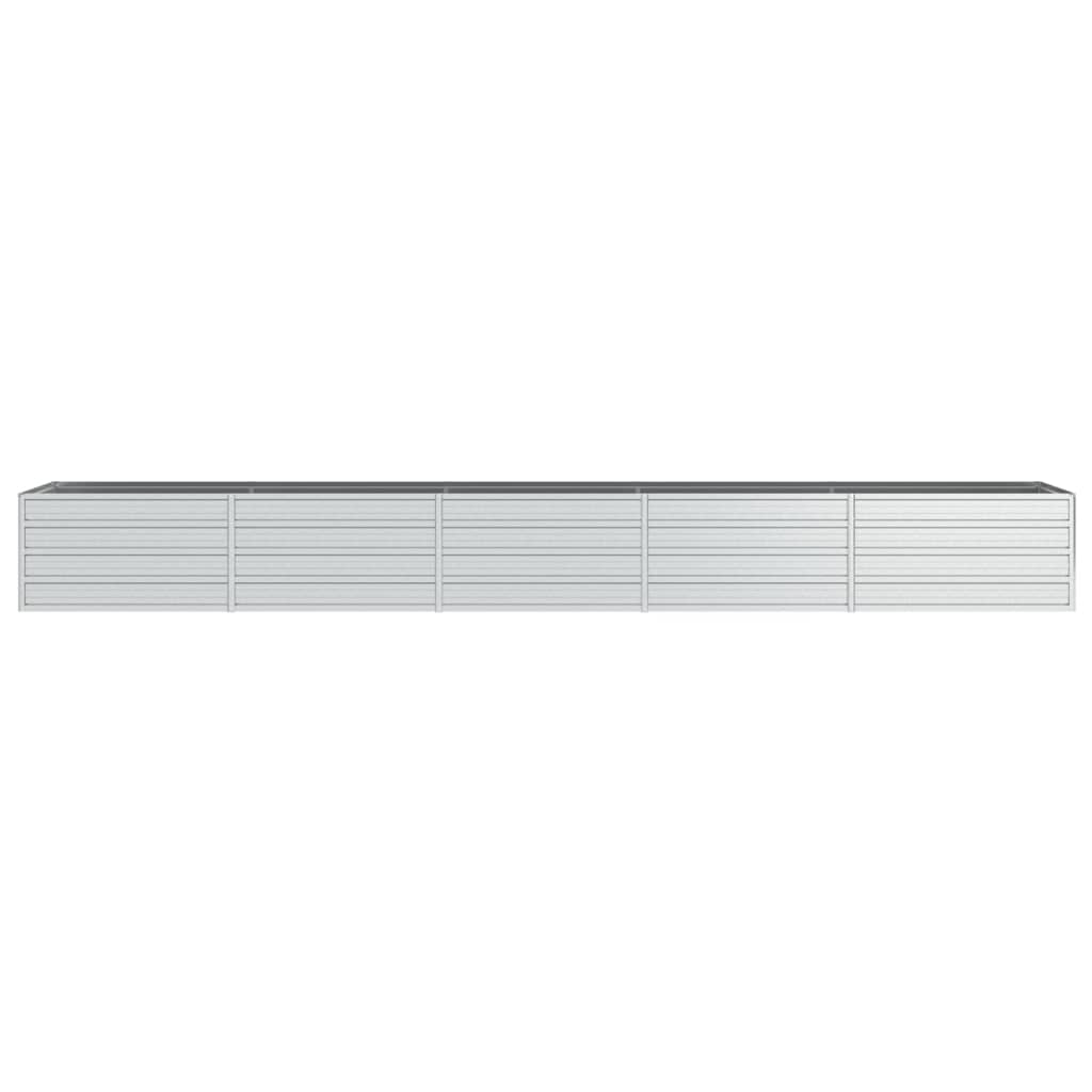 vidaXL Strat înălțat de grădină argintiu 400x80x45 cm oțel galvanizat