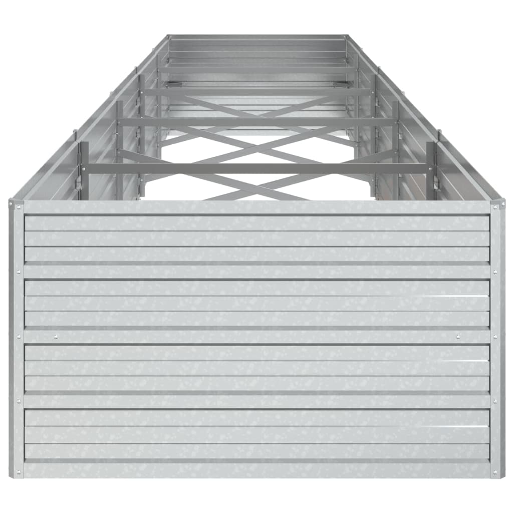 vidaXL Strat înălțat de grădină argintiu 400x80x45 cm oțel galvanizat