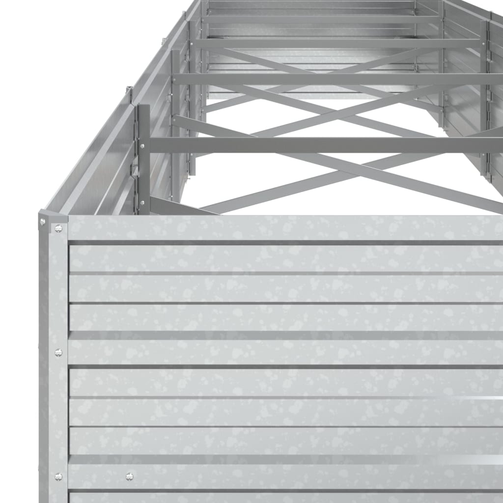 vidaXL Strat înălțat de grădină argintiu 400x80x45 cm oțel galvanizat