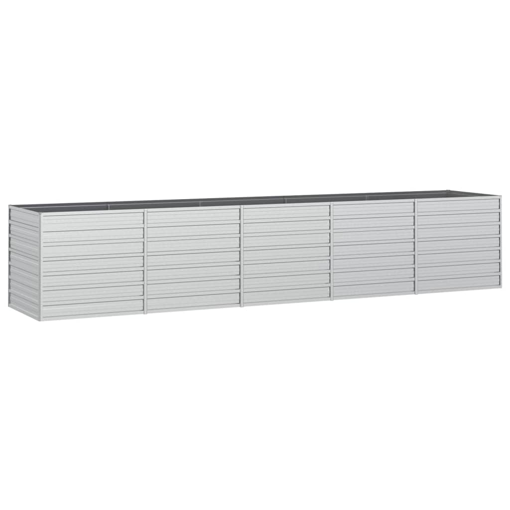 vidaXL Strat înălțat de grădină argintiu 400x80x77 cm oțel galvanizat