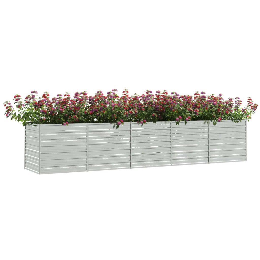 vidaXL Strat înălțat de grădină argintiu 400x80x77 cm oțel galvanizat