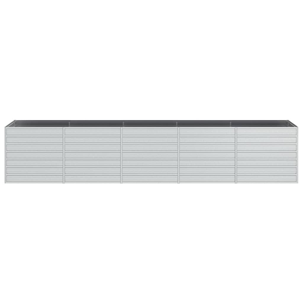 vidaXL Strat înălțat de grădină argintiu 400x80x77 cm oțel galvanizat