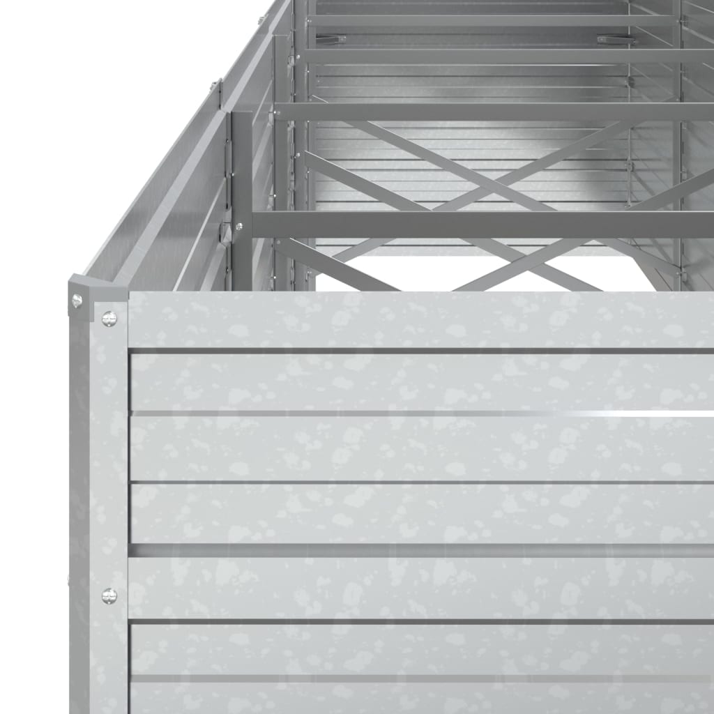 vidaXL Strat înălțat de grădină argintiu 400x80x77 cm oțel galvanizat