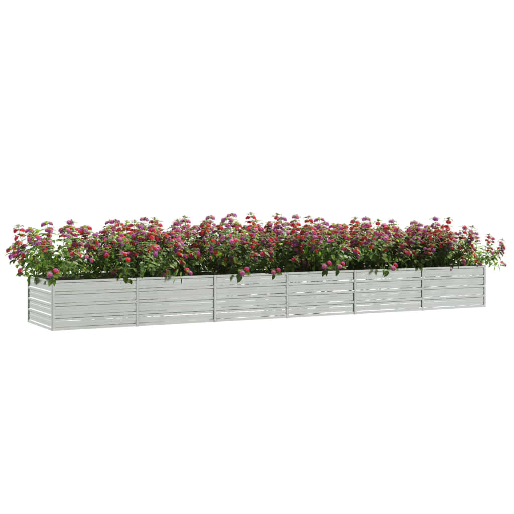 vidaXL Strat înălțat de grădină argintiu 480x40x45 cm oțel galvanizat vidaXL Strat înălțat de grădină argintiu 480x40x45 cm oțel galvanizat