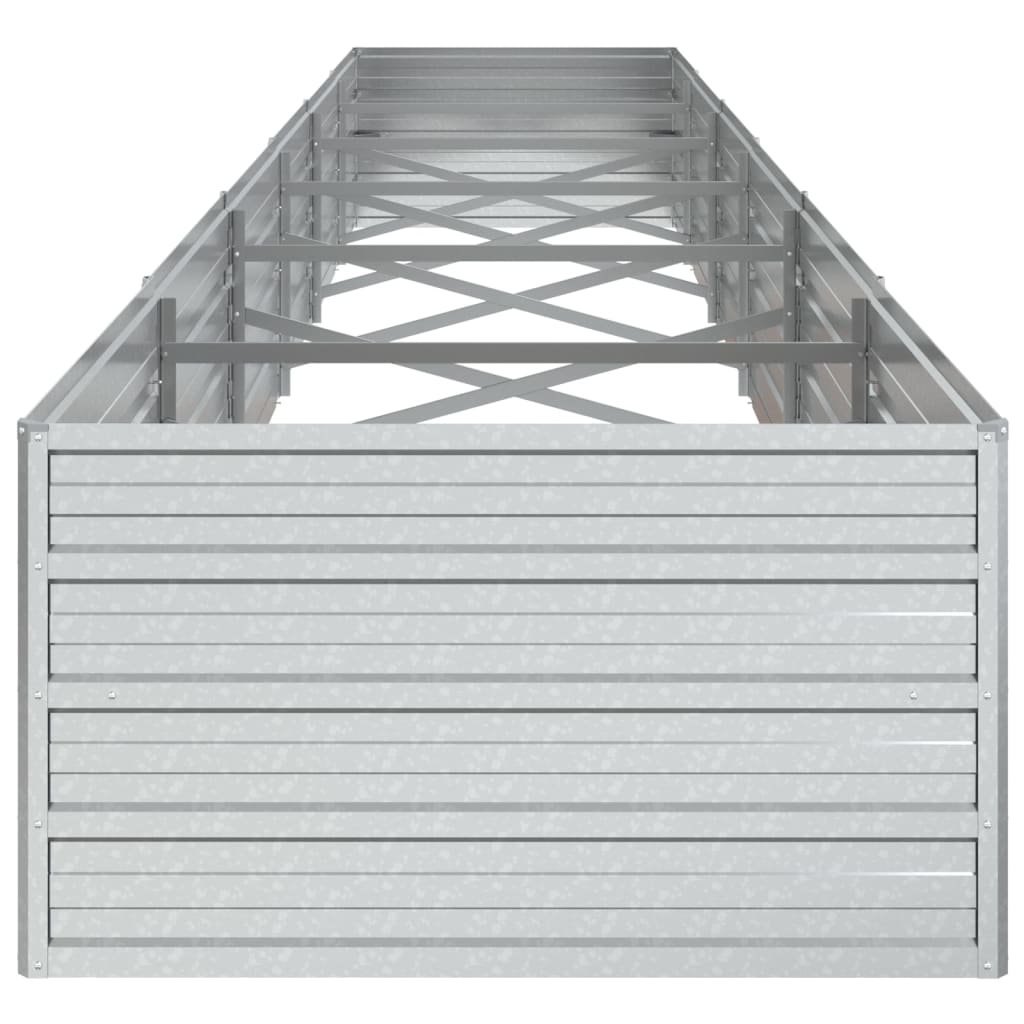 vidaXL Strat înălțat de grădină argintiu 480x40x45 cm oțel galvanizat vidaXL Strat înălțat de grădină argintiu 480x40x45 cm oțel galvanizat