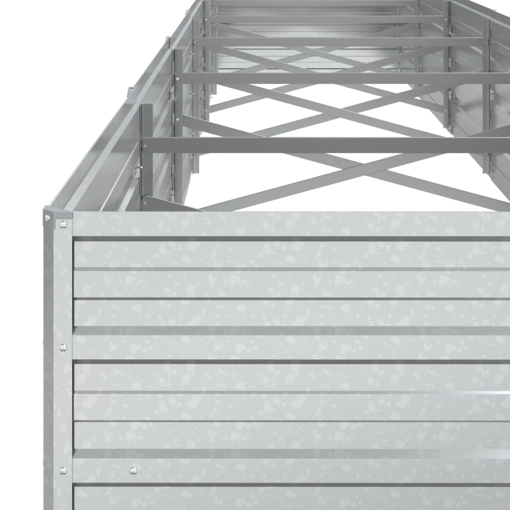 vidaXL Strat înălțat de grădină argintiu 480x40x45 cm oțel galvanizat vidaXL Strat înălțat de grădină argintiu 480x40x45 cm oțel galvanizat