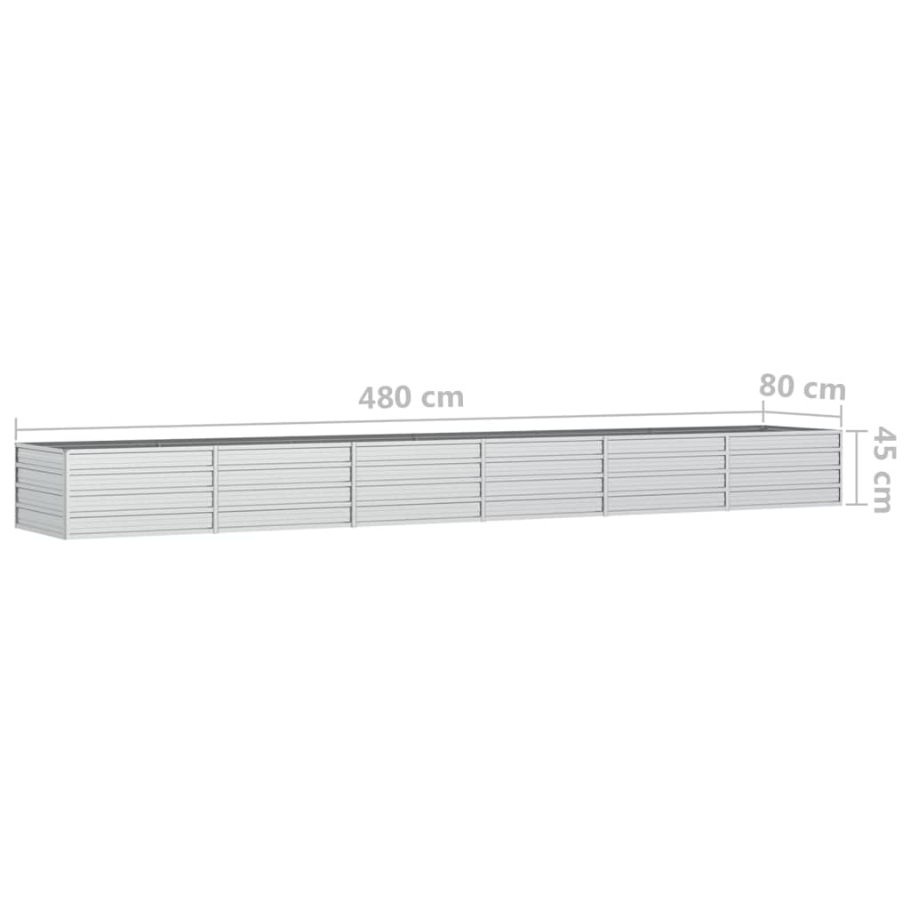 vidaXL Strat înălțat de grădină argintiu 480x40x45 cm oțel galvanizat vidaXL Strat înălțat de grădină argintiu 480x40x45 cm oțel galvanizat