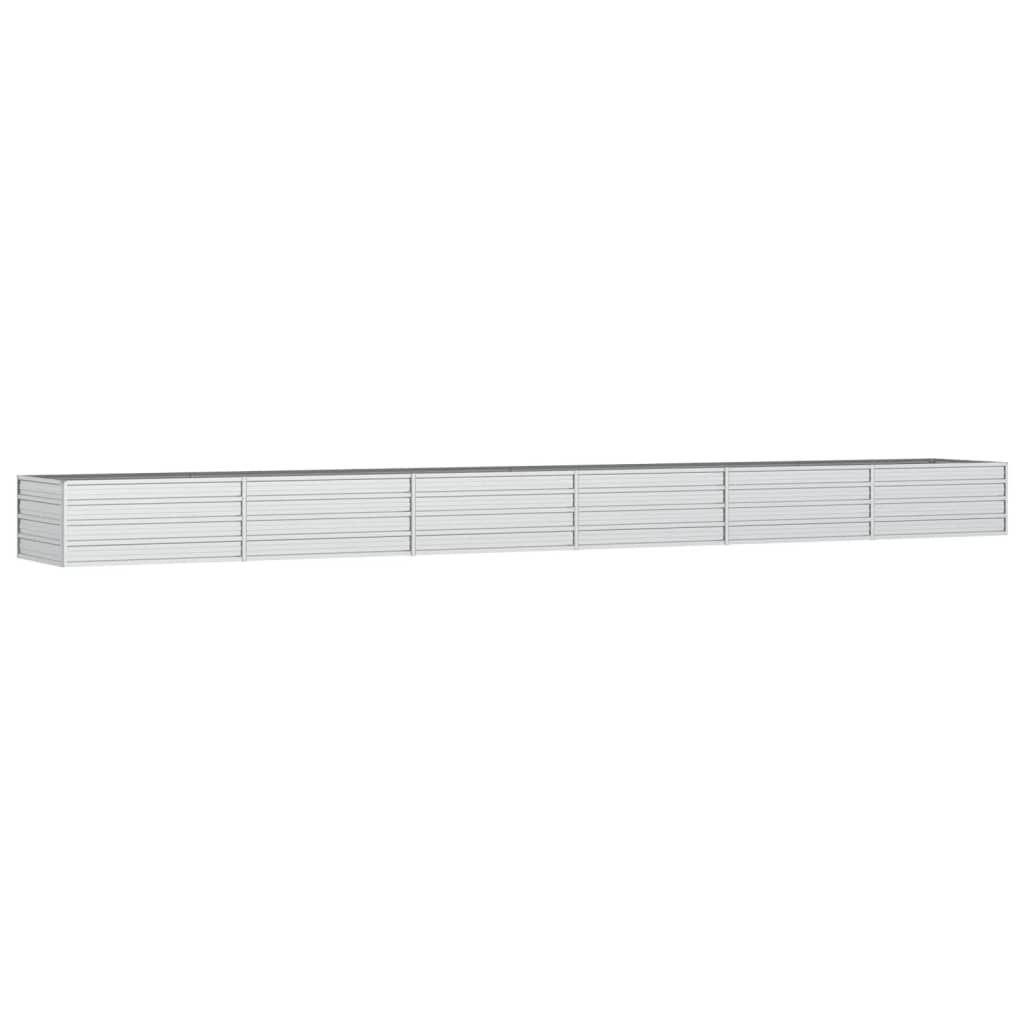 vidaXL Strat înălțat de grădină argintiu 600x80x45 cm oțel galvanizat