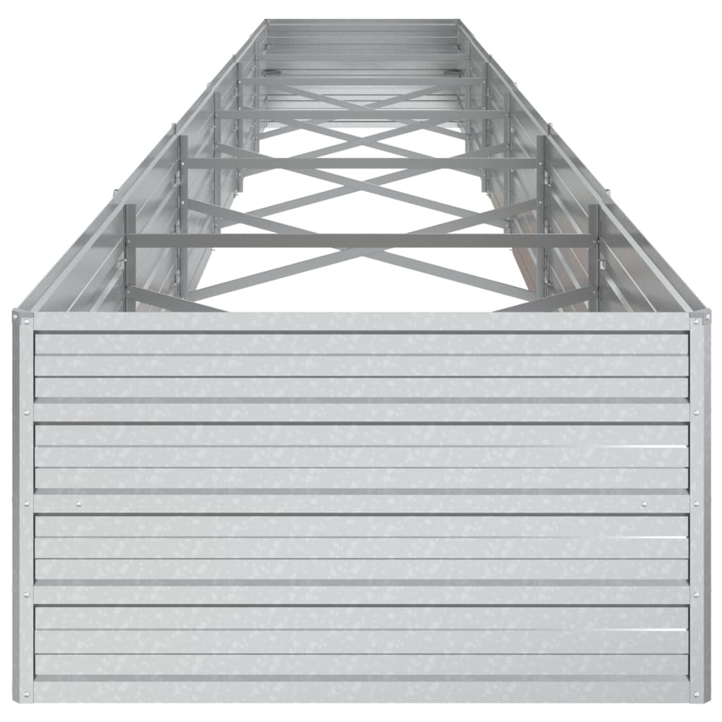 vidaXL Strat înălțat de grădină argintiu 600x80x45 cm oțel galvanizat
