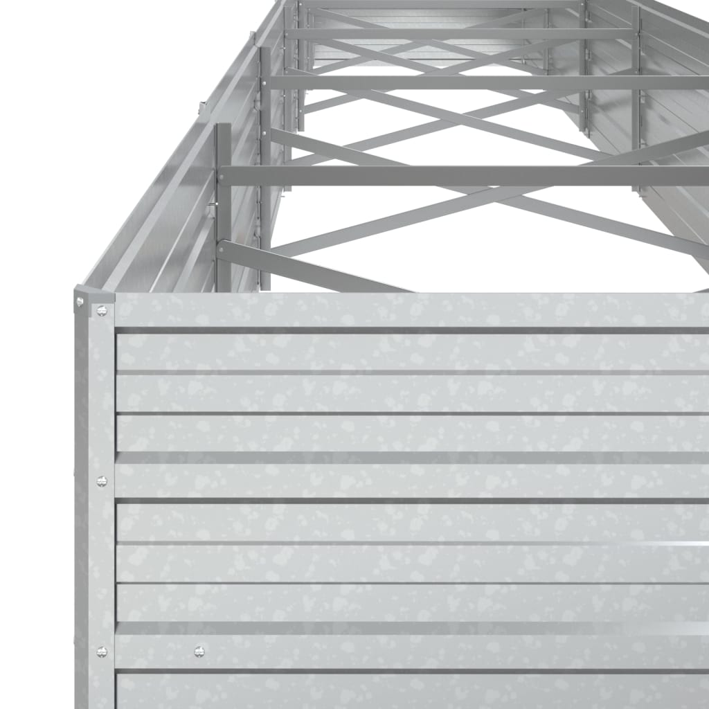 vidaXL Strat înălțat de grădină argintiu 600x80x45 cm oțel galvanizat