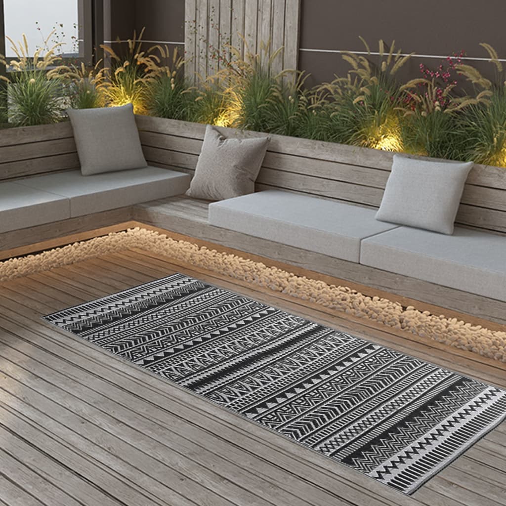 vidaXL Covor de exterior, ARAKIL negru, 80x150 cm, PP vidaXL Covor de exterior, ARAKIL negru, 80x150 cm, PP