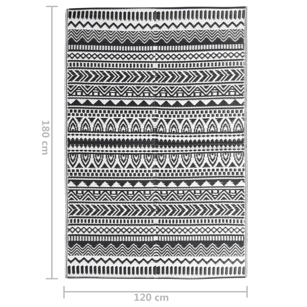 vidaXL Covor de exterior, ARAKIL negru, 120x180 cm, PP vidaXL Covor de exterior, ARAKIL negru, 120x180 cm, PP
