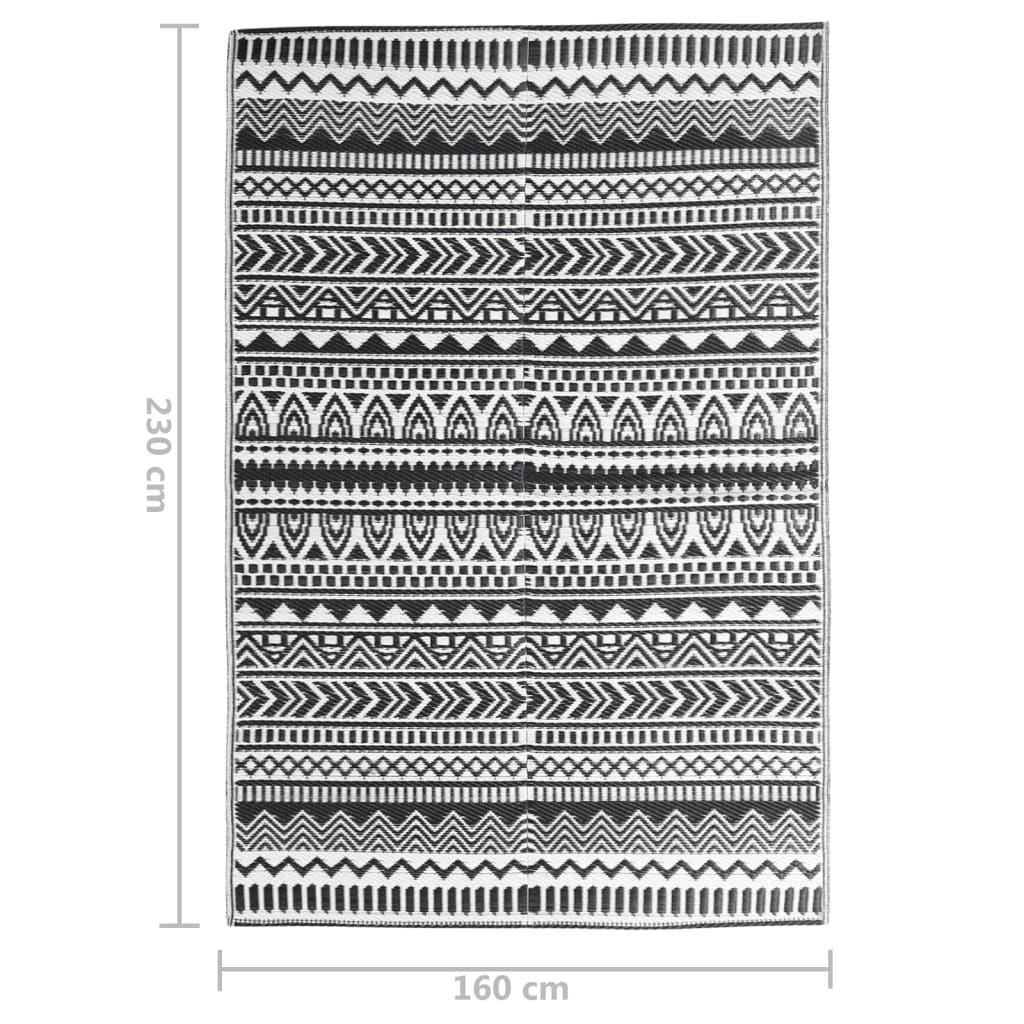 vidaXL Covor de exterior, ARAKIL negru, 160x230 cm, PP vidaXL Covor de exterior, ARAKIL negru, 160x230 cm, PP