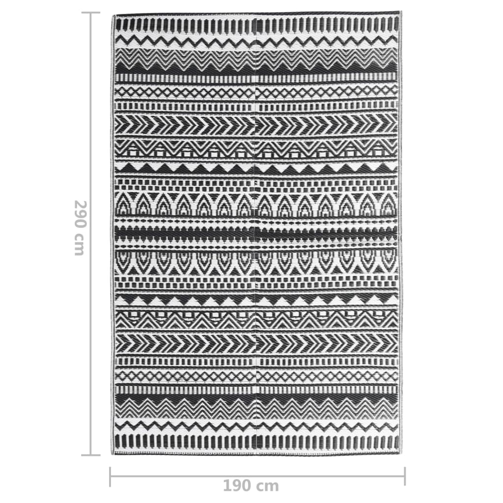 vidaXL Covor de exterior, ARAKIL negru, 190x290 cm, PP vidaXL Covor de exterior, ARAKIL negru, 190x290 cm, PP