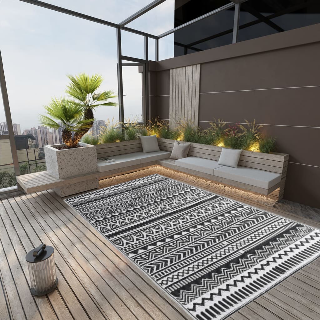 vidaXL Covor de exterior, ARAKIL negru, 190x290 cm, PP vidaXL Covor de exterior, ARAKIL negru, 190x290 cm, PP