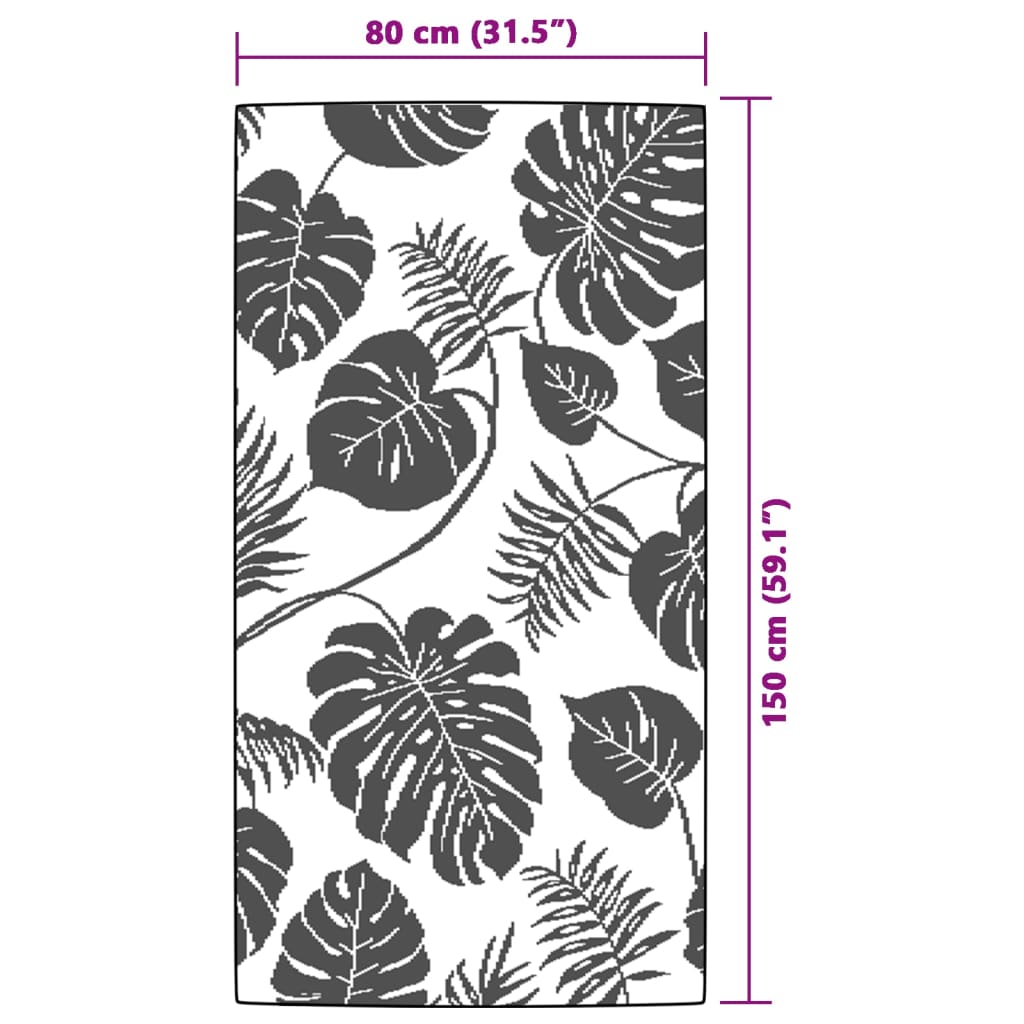 vidaXL Covor de exterior, ARAKIL verde, 80x150 cm, PP vidaXL Covor de exterior, ARAKIL verde, 80x150 cm, PP