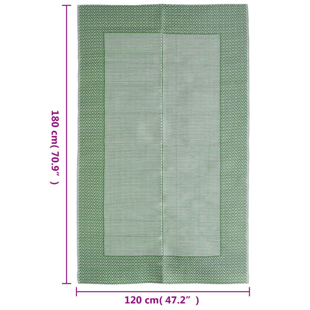vidaXL Covor de exterior, ARAKIL Verde, 120x180 cm, PP vidaXL Covor de exterior, ARAKIL Verde, 120x180 cm, PP