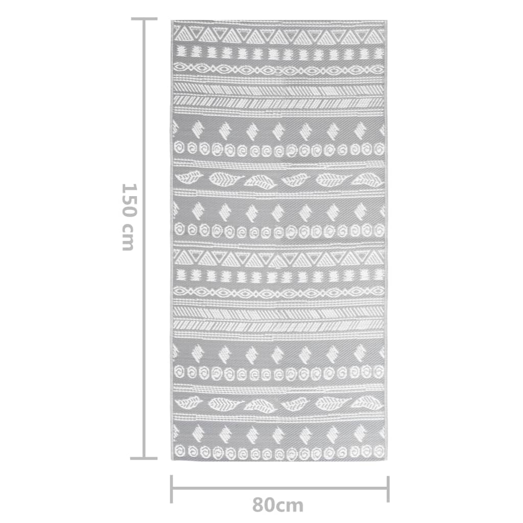 vidaXL Covor de exterior, ARAKIL gri, 80 x 150 cm, PP
