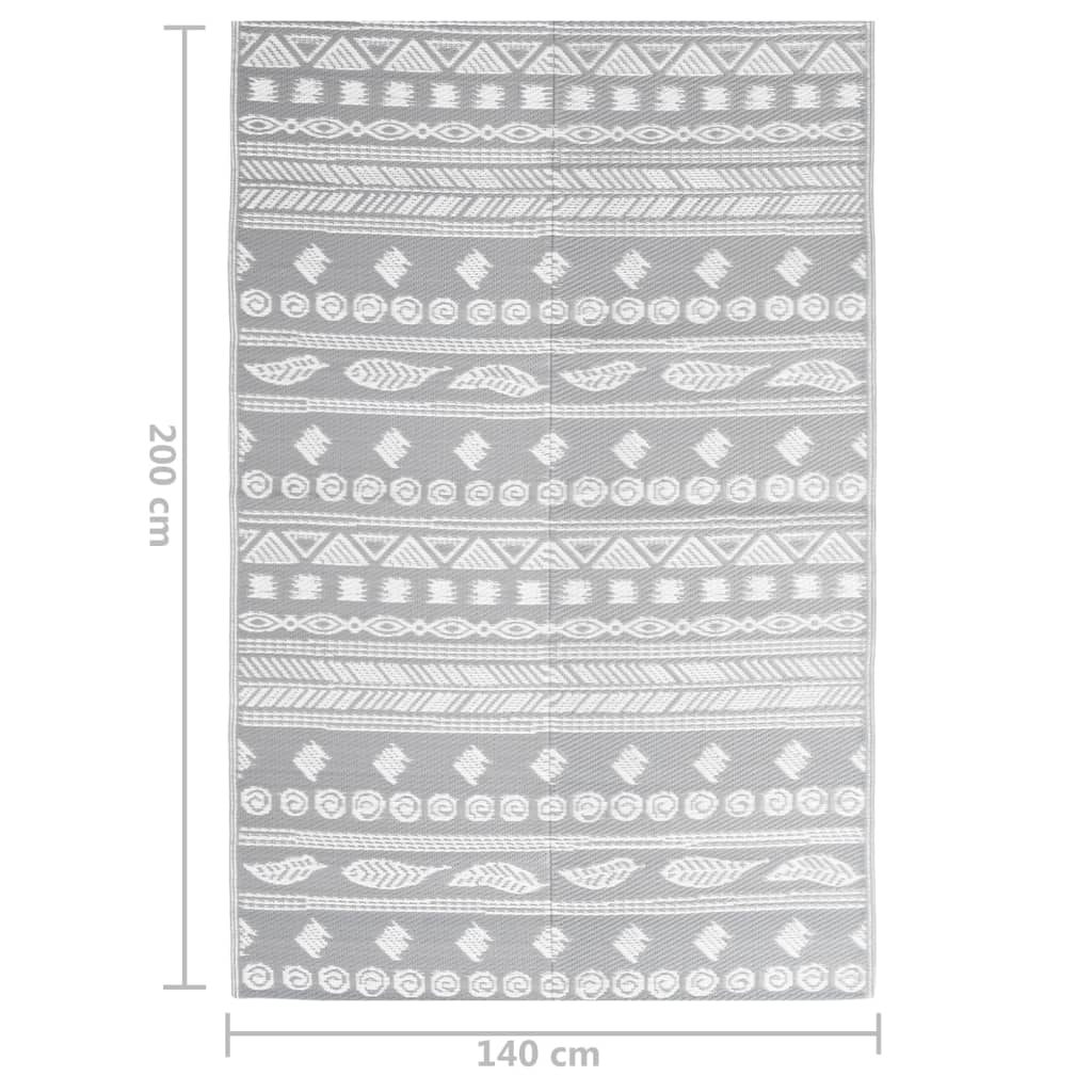 vidaXL Covor d exterior, ARAKIL gri, 140 x 200 cm, PP vidaXL Covor d exterior, ARAKIL gri, 140 x 200 cm, PP