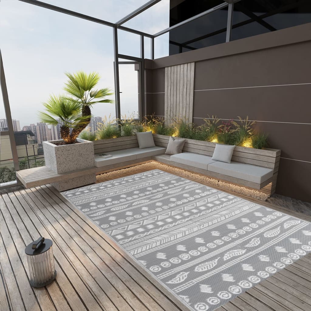 vidaXL Covor d exterior, ARAKIL gri, 140 x 200 cm, PP vidaXL Covor d exterior, ARAKIL gri, 140 x 200 cm, PP