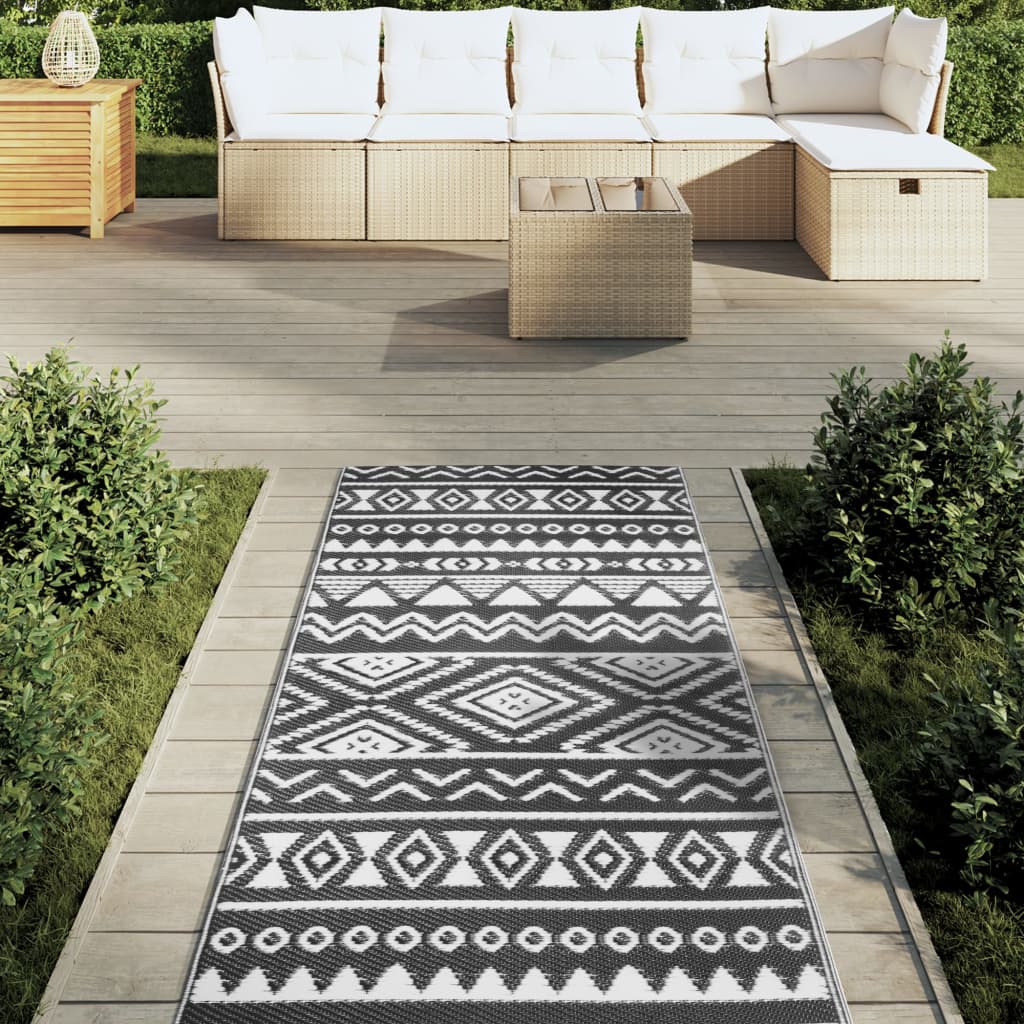 vidaXL Covor de exterior, ARAKIL negru, 80x250 cm, PP