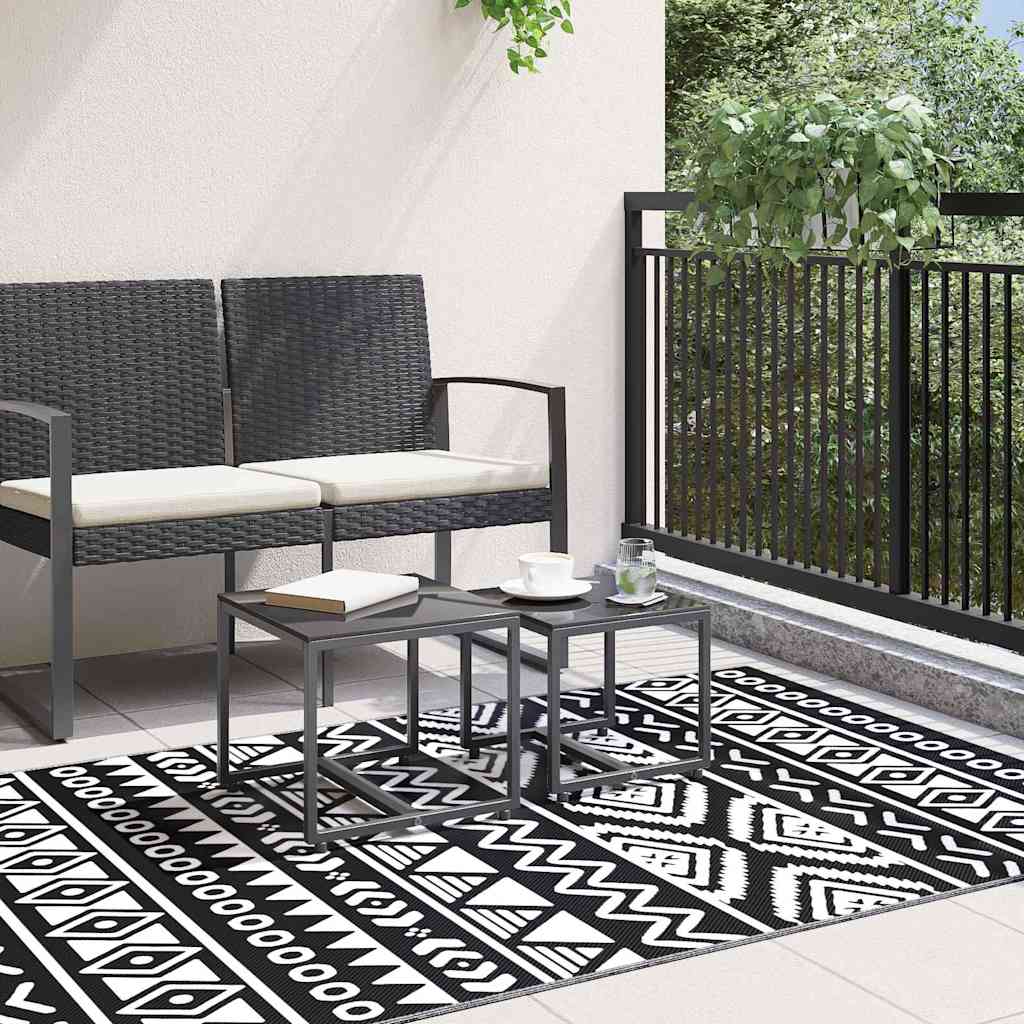 vidaXL Covor de exterior, ARAKIL negru, 120x180 cm, PP vidaXL Covor de exterior, ARAKIL negru, 120x180 cm, PP
