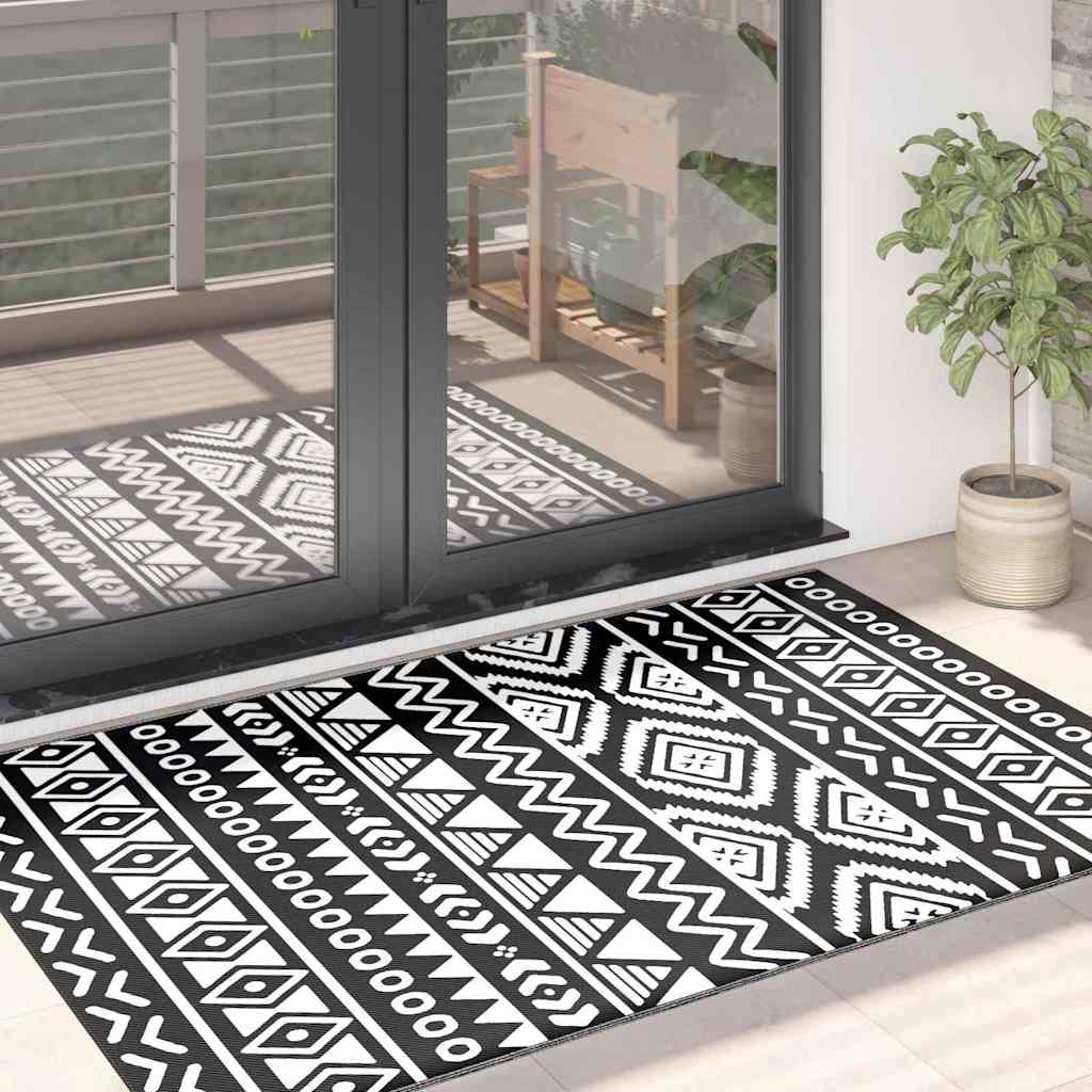 vidaXL Covor de exterior, ARAKIL negru, 120x180 cm, PP vidaXL Covor de exterior, ARAKIL negru, 120x180 cm, PP
