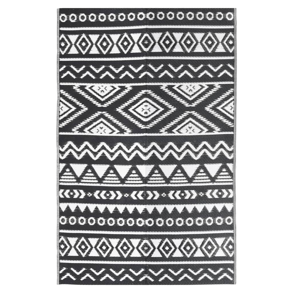 vidaXL Covor de exterior, ARAKIL negru, 140x200 cm, PP vidaXL Covor de exterior, ARAKIL negru, 140x200 cm, PP