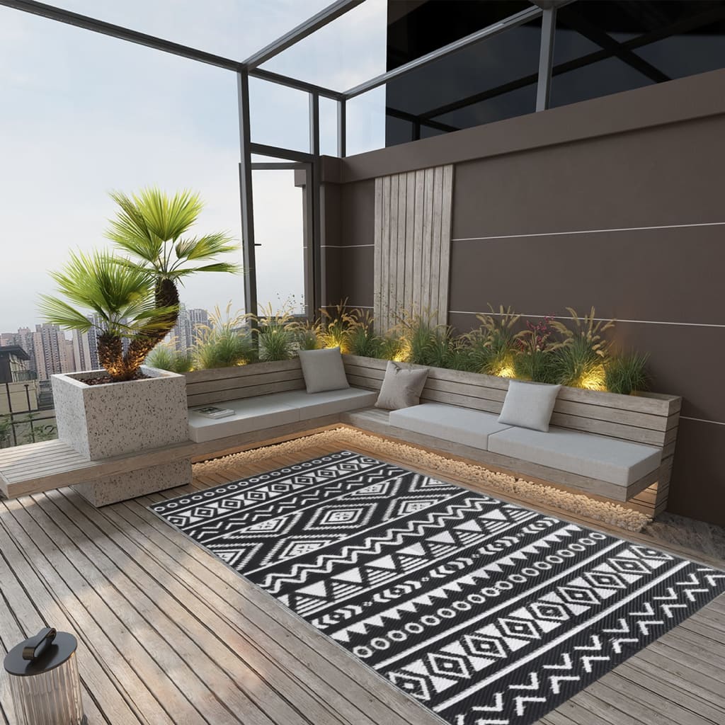 vidaXL Covor de exterior, ARAKIL negru, 160x230 cm, PP vidaXL Covor de exterior, ARAKIL negru, 160x230 cm, PP