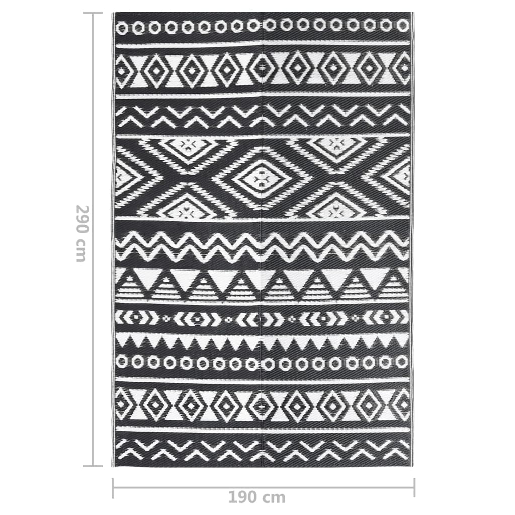 vidaXL Covor de exterior, ARAKIL negru, 190x290 cm, PP vidaXL Covor de exterior, ARAKIL negru, 190x290 cm, PP