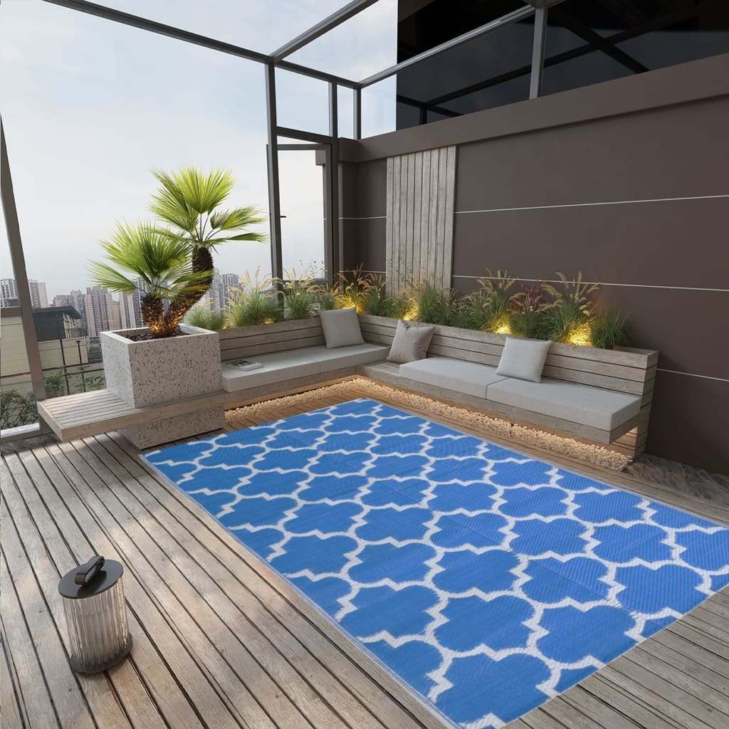 vidaXL Covor de exterior, ARAKIL albastru, 190x290 cm, PP vidaXL Covor de exterior, ARAKIL albastru, 190x290 cm, PP
