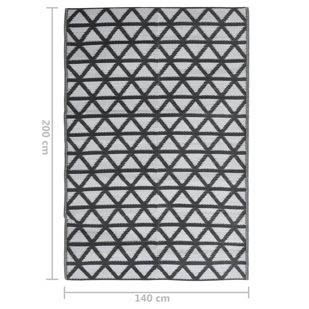 vidaXL Covor de exterior, ARAKIL negru, 140x200 cm, PP vidaXL Covor de exterior, ARAKIL negru, 140x200 cm, PP