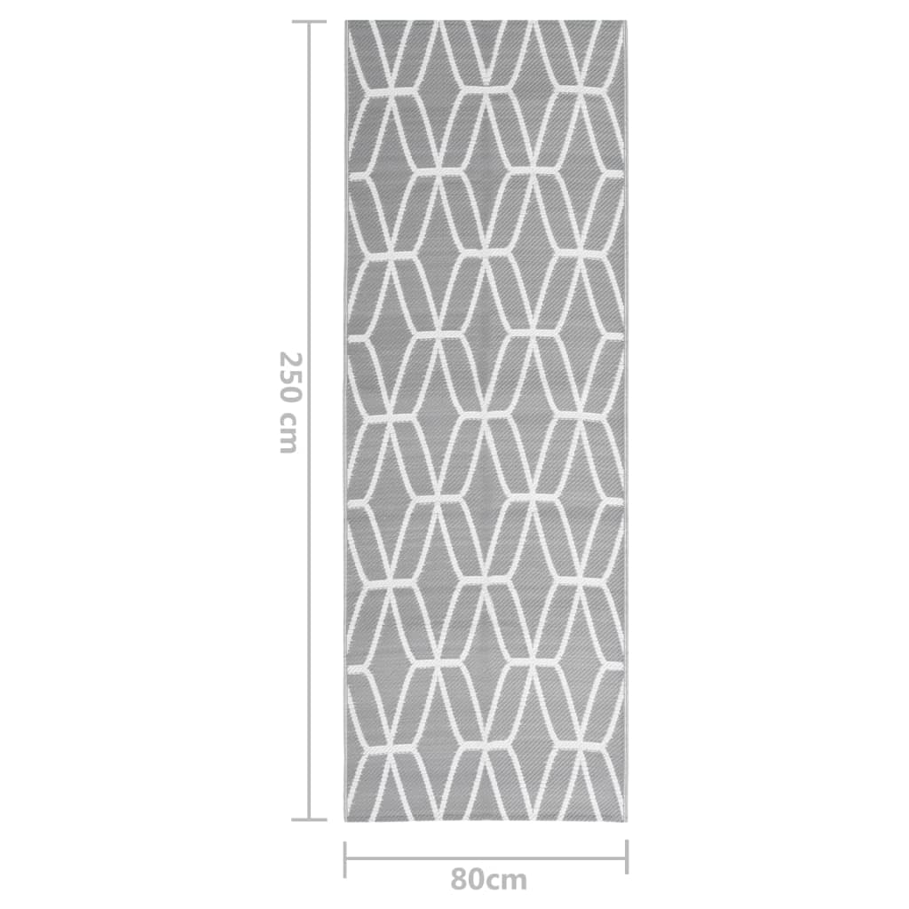 vidaXL Covor de exterior, ARAKIL gri, 80x250 cm,PP vidaXL Covor de exterior, ARAKIL gri, 80x250 cm,PP