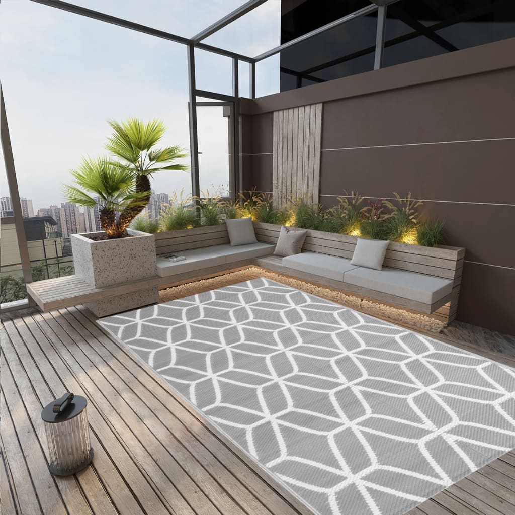 vidaXL Covor d exterior, ARAKIL gri, 140 x 200 cm, PP vidaXL Covor d exterior, ARAKIL gri, 140 x 200 cm, PP