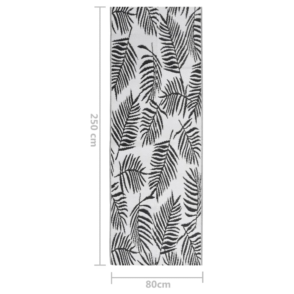 vidaXL Covor de exterior, ARAKIL negru, 80x250 cm